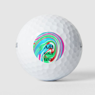 Simple acrylic pour marble add your text name cust golf balls