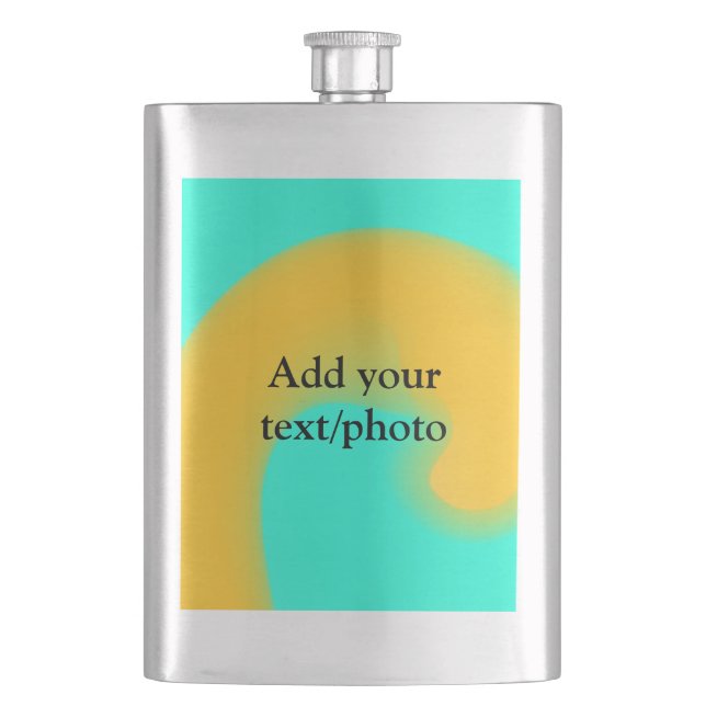 Simple acrylic pour marble add your text name cust hip flask (Front)