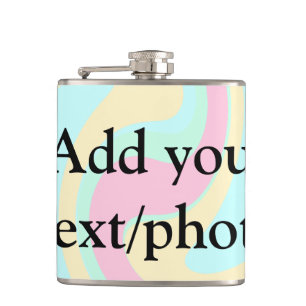 Simple acrylic pour marble add your text name cust hip flask