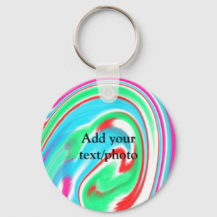 Simple acrylic pour marble add your text name cust key ring