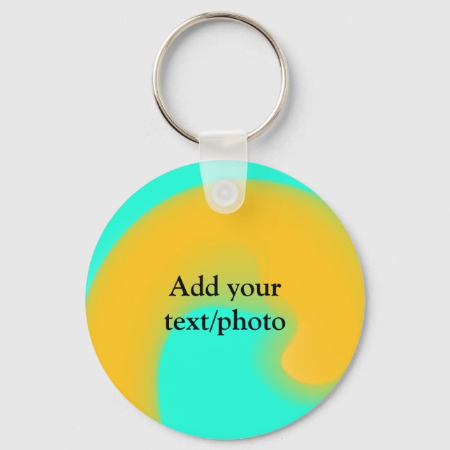Simple acrylic pour marble add your text name cust key ring (Front)