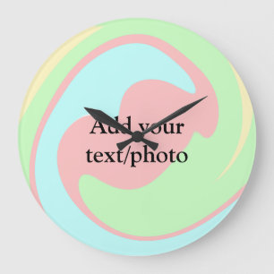 Simple acrylic pour marble add your text name cust large clock