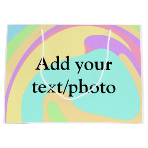 Simple acrylic pour marble add your text name cust large gift bag