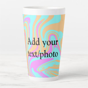 Simple acrylic pour marble add your text name cust latte mug