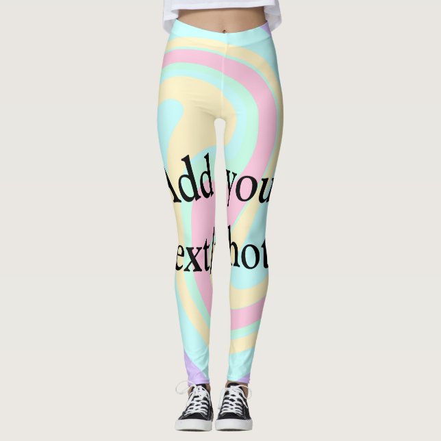 Simple acrylic pour marble add your text name cust leggings (Front)