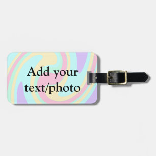 Simple acrylic pour marble add your text name cust luggage tag
