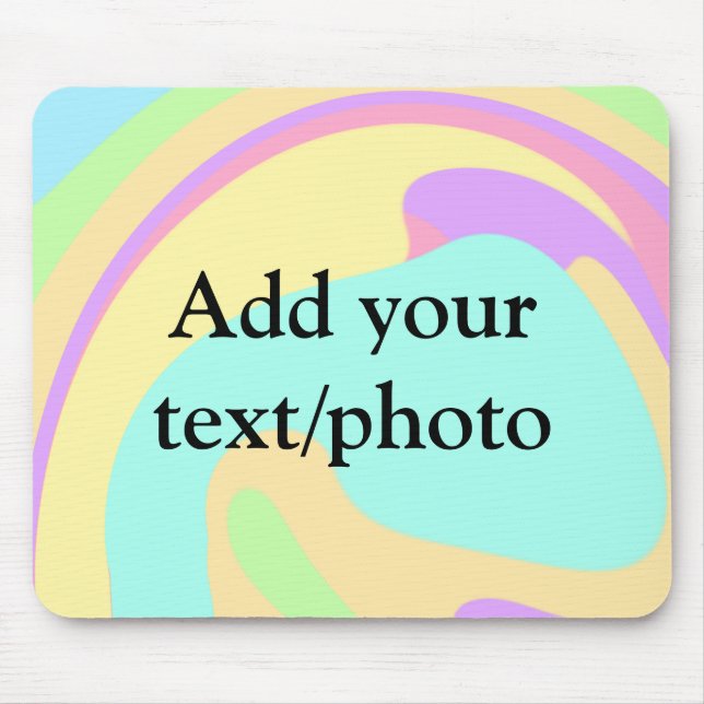 Simple acrylic pour marble add your text name cust mouse mat (Front)