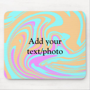 Simple acrylic pour marble add your text name cust mouse mat