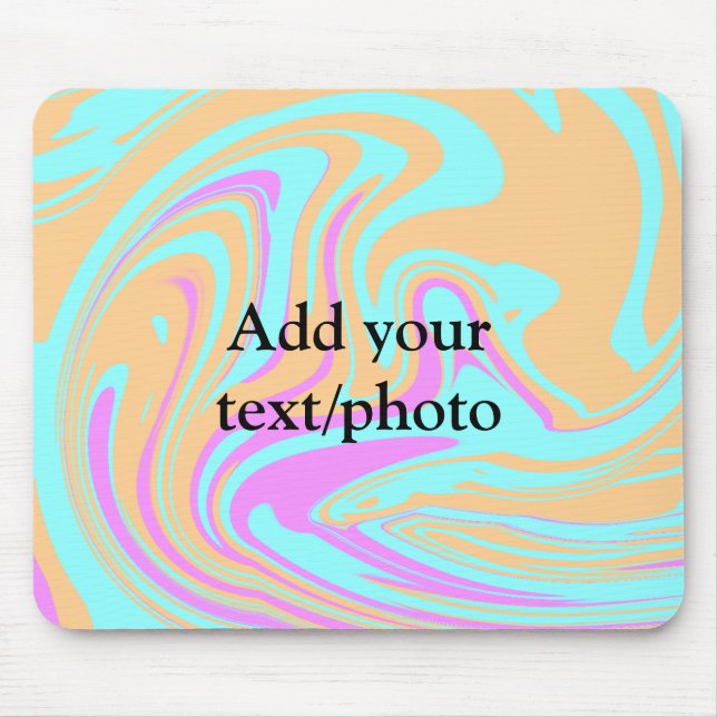 Simple acrylic pour marble add your text name cust mouse mat (Front)
