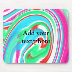 Simple acrylic pour marble add your text name cust mouse mat