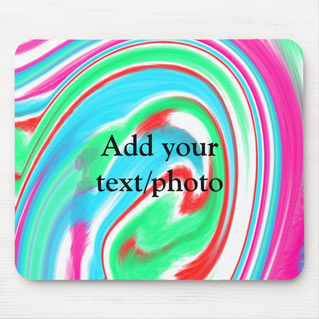 Simple acrylic pour marble add your text name cust mouse mat (Front)