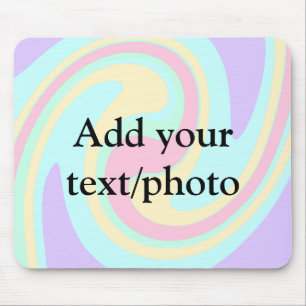 Simple acrylic pour marble add your text name cust mouse mat
