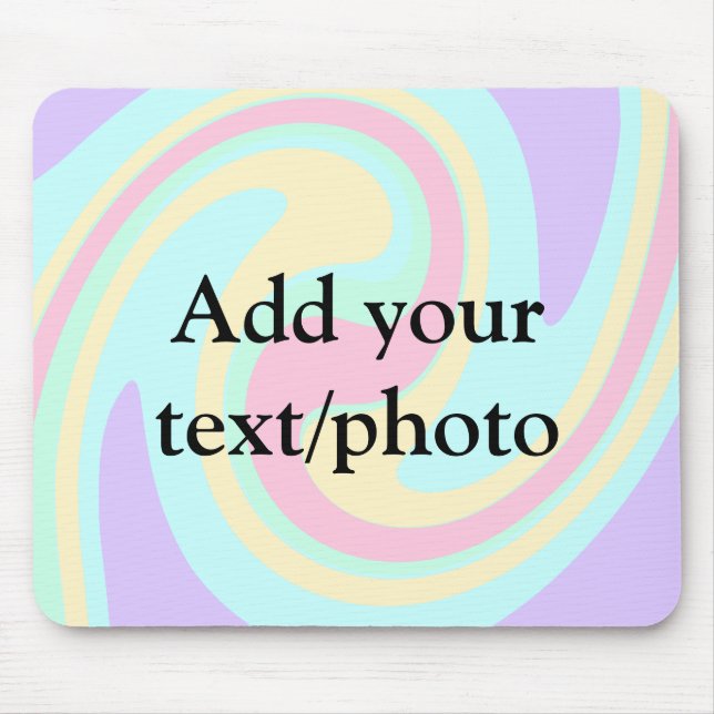 Simple acrylic pour marble add your text name cust mouse mat (Front)