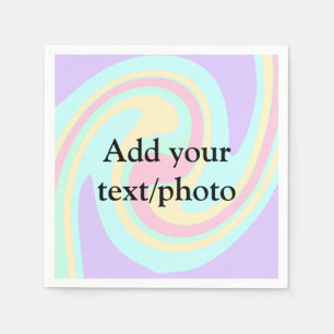 Simple acrylic pour marble add your text name cust napkin