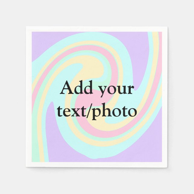 Simple acrylic pour marble add your text name cust napkin (Front)