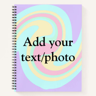 Simple acrylic pour marble add your text name cust notebook
