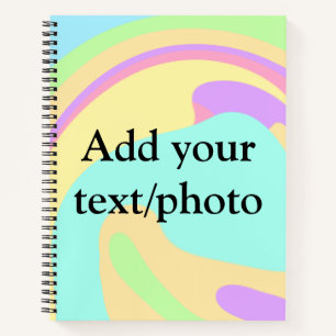 Simple acrylic pour marble add your text name cust notebook