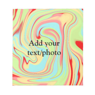 Simple acrylic pour marble add your text name cust notepad