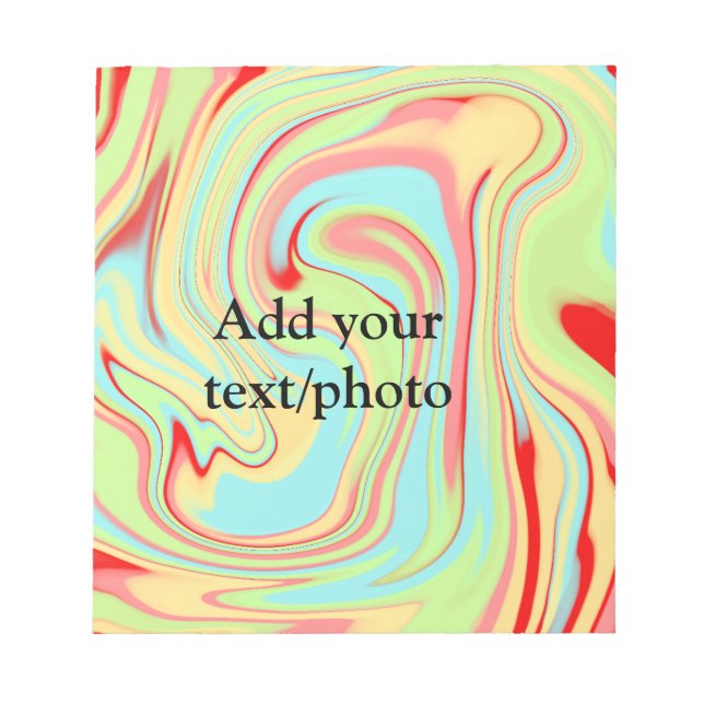 Simple acrylic pour marble add your text name cust notepad (Front)