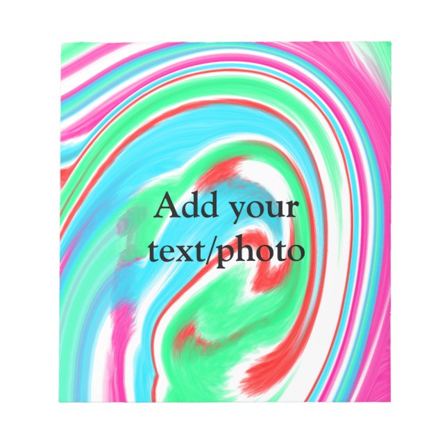 Simple acrylic pour marble add your text name cust notepad (Front)