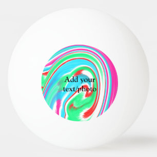 Simple acrylic pour marble add your text name cust ping pong ball