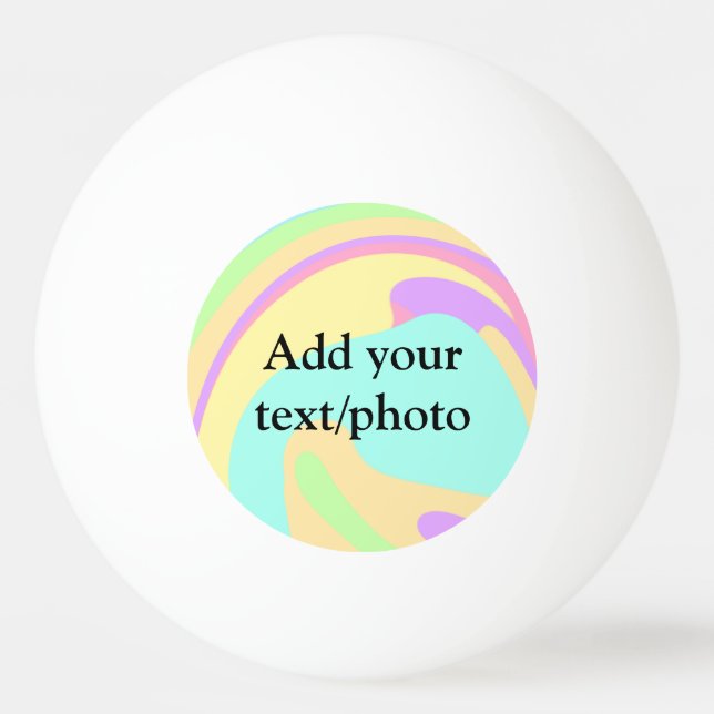 Simple acrylic pour marble add your text name cust ping pong ball (Front)