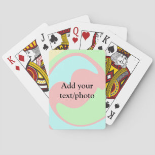 Simple acrylic pour marble add your text name cust playing cards