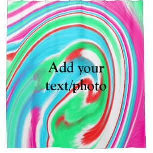 Simple acrylic pour marble add your text name cust shower curtain