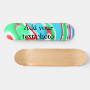 Simple acrylic pour marble add your text name cust skateboard