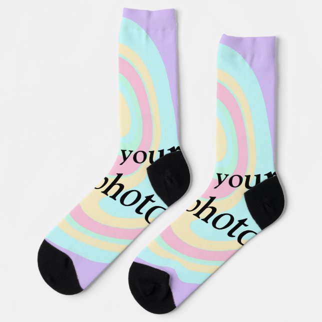 Simple acrylic pour marble add your text name cust socks (Left)