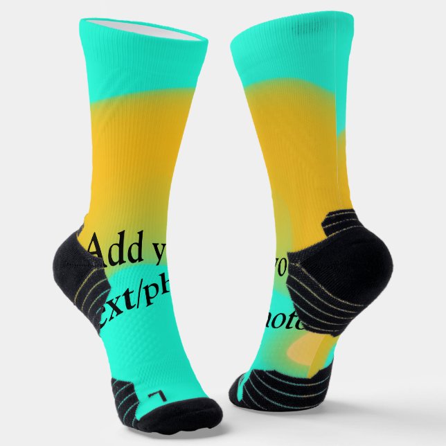 Simple acrylic pour marble add your text name cust socks (Angled)