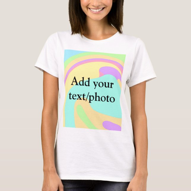 Simple acrylic pour marble add your text name cust T-Shirt (Front)