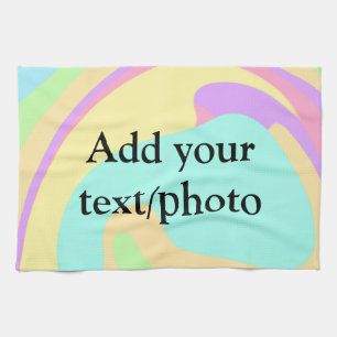 Simple acrylic pour marble add your text name cust tea towel