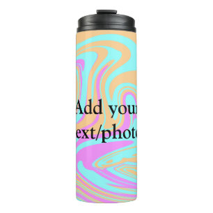 Simple acrylic pour marble add your text name cust thermal tumbler