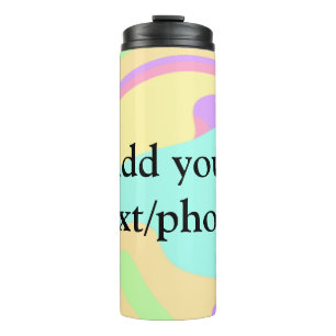 Simple acrylic pour marble add your text name cust thermal tumbler