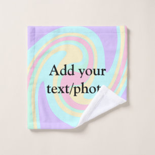 Simple acrylic pour marble add your text name cust wash cloth
