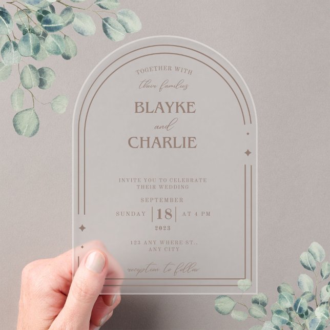 Simple Acrylic wedding arch 5 x7 invitation  (Creator Uploaded)