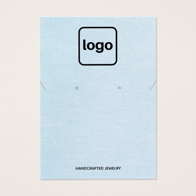 Simple Add Logo Blue Earring and Necklace Display (Front)