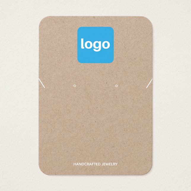 Simple Add Logo Kraft Earring and Necklace Display (Front)