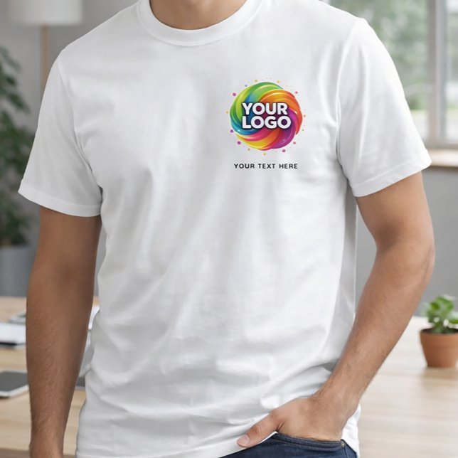 Simple Add Your Logo and Text Business T-Shirt (Creator Uploaded)