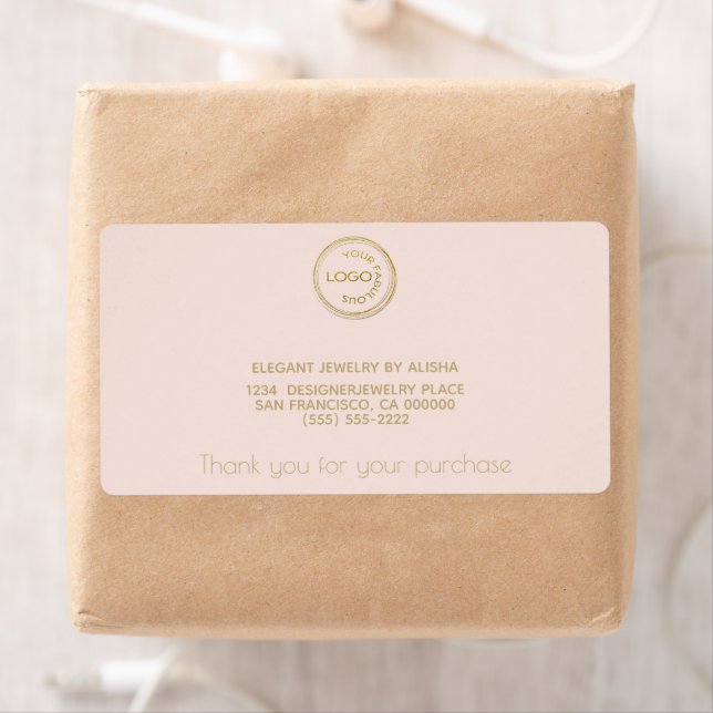 Simple Add Your Logo Blush Gold Return Address (Insitu)