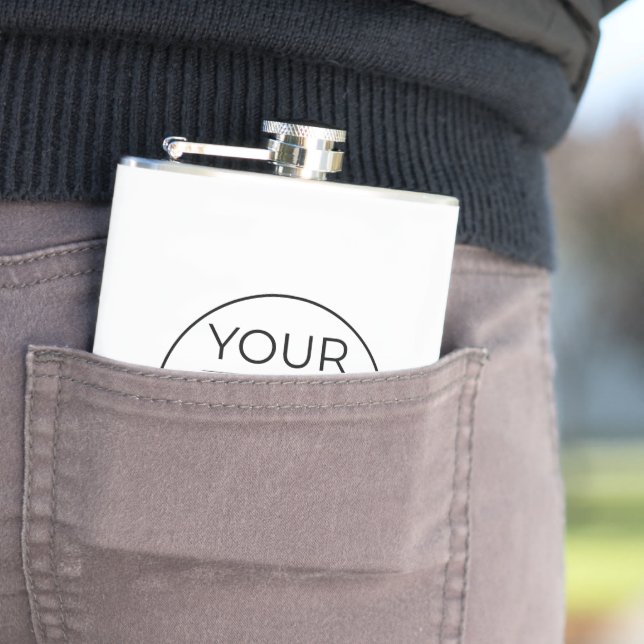 Simple Add Your Logo Business Hip Flask (In Situ)