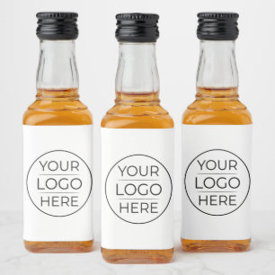 Simple Add Your Logo Business Liquor Bottle Label