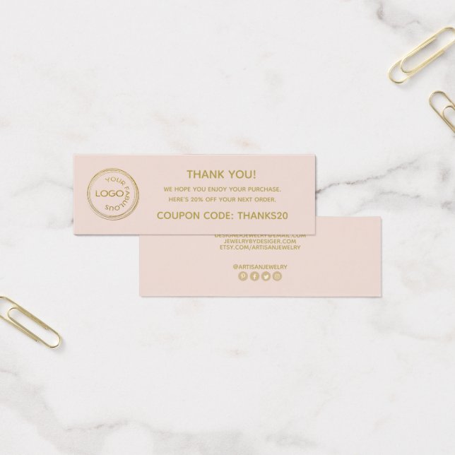 Simple Add Your Logo Thank You Package Insert (Office)