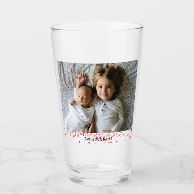 simple add your photo text colourful stars texture glass (Front)