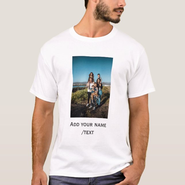 simple add your photo text family holiday kids par T-Shirt (Front)