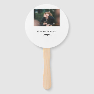 simple add your photo text kids funny holidays fam hand fan