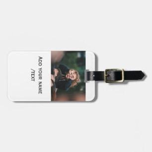 simple add your photo text kids funny holidays fam luggage tag