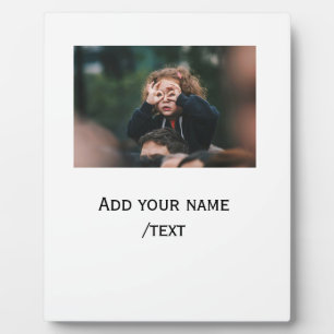 simple add your photo text kids funny holidays fam plaque