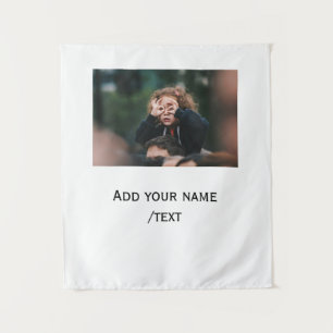 simple add your photo text kids funny holidays fam tapestry